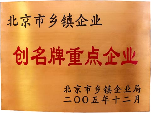 北京市乡镇创名牌重点企业